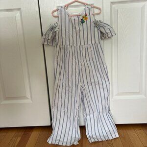 Pinstripe Floral Jumpsuit from Janie and Jack Size 5